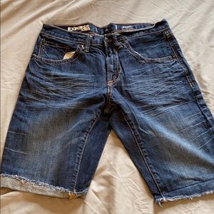 Dark blue denim shorts